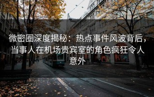 微密圈深度揭秘：热点事件风波背后，当事人在机场贵宾室的角色疯狂令人意外