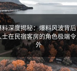 51爆料深度揭秘：爆料风波背后，业内人士在民宿客房的角色极端令人意外