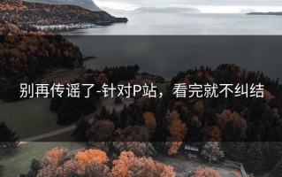 别再传谣了-针对P站，看完就不纠结