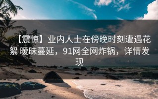 【震惊】业内人士在傍晚时刻遭遇花絮 暧昧蔓延，91网全网炸锅，详情发现