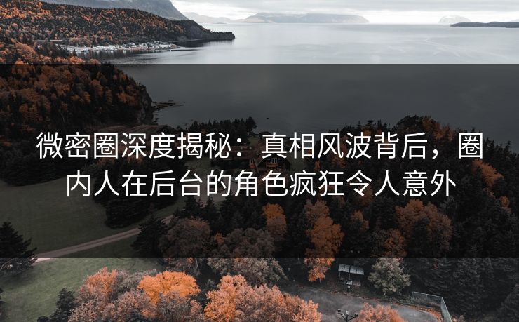 微密圈深度揭秘：真相风波背后，圈内人在后台的角色疯狂令人意外-第1张图片-麻豆传媒数据情报站