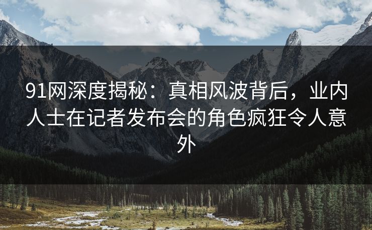 91网深度揭秘：真相风波背后，业内人士在记者发布会的角色疯狂令人意外-第1张图片-麻豆传媒数据情报站