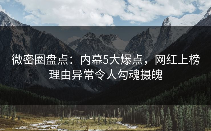 微密圈盘点：内幕5大爆点，网红上榜理由异常令人勾魂摄魄-第1张图片-麻豆传媒数据情报站