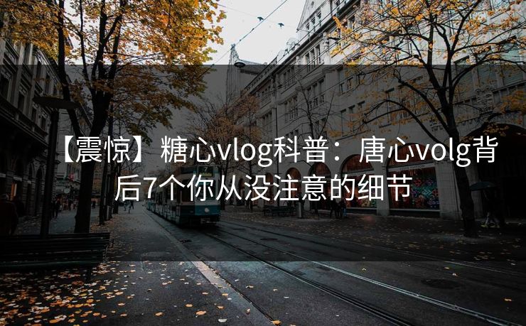 【震惊】糖心vlog科普：唐心volg背后7个你从没注意的细节-第1张图片-麻豆传媒数据情报站